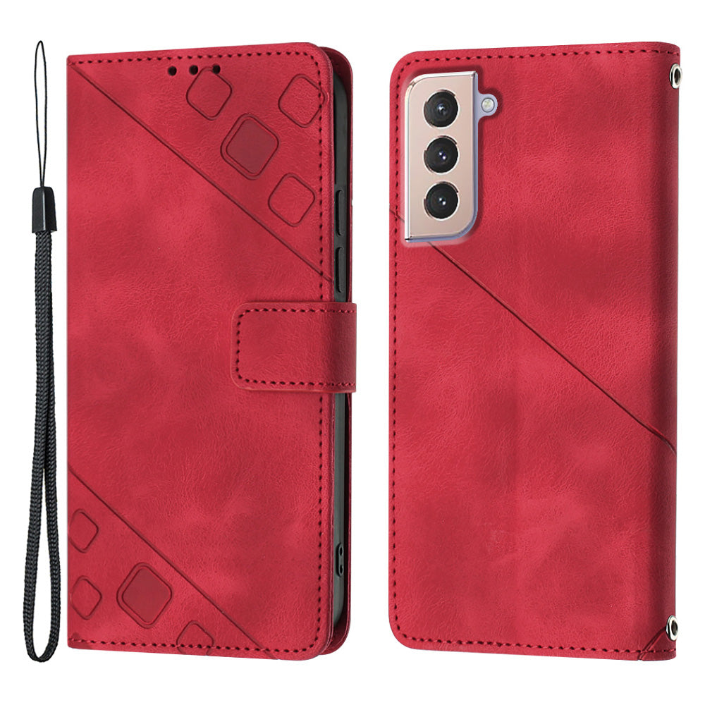 PT005 YB Imprinting Series-6 For Samsung Galaxy S21 5G PU Leather Stand Cell Phone Case Skin Touch Drop-proof Wallet Cover PT005 YB Imprinting Series-6 For Samsung Galaxy S21 5G PU Leather Stand Cell Phone Case Skin Touch Drop-proof Wallet Cover